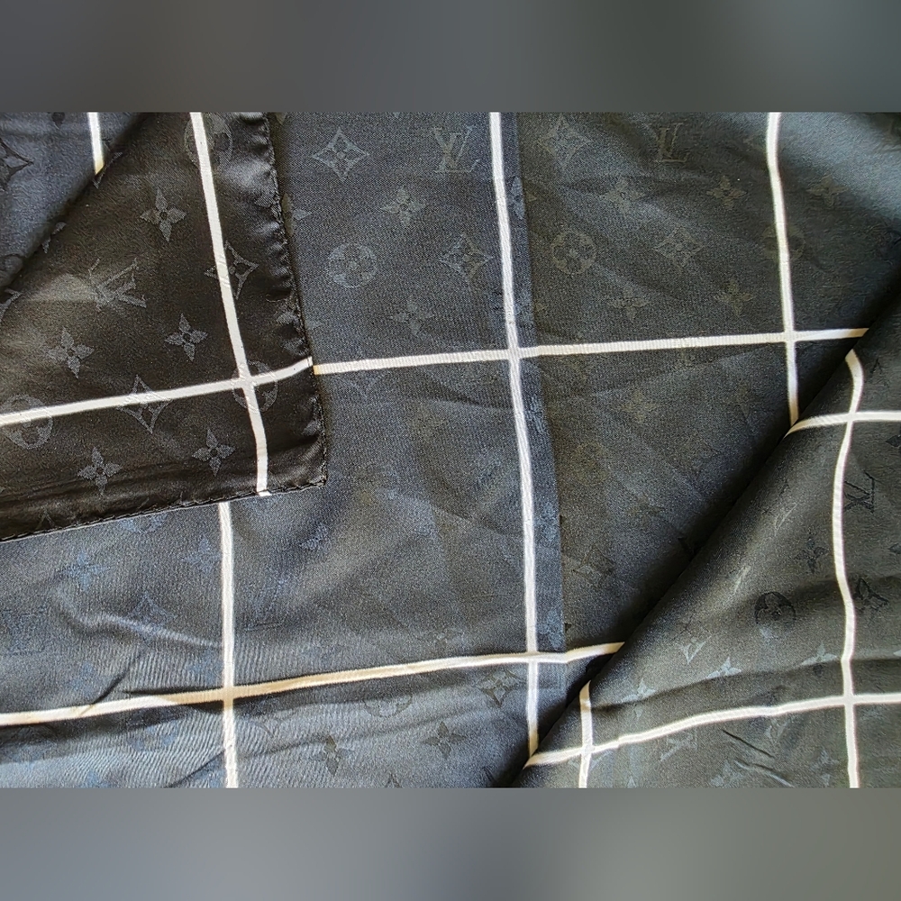 Vintage Louis Vuitton Black Monogram Scarf